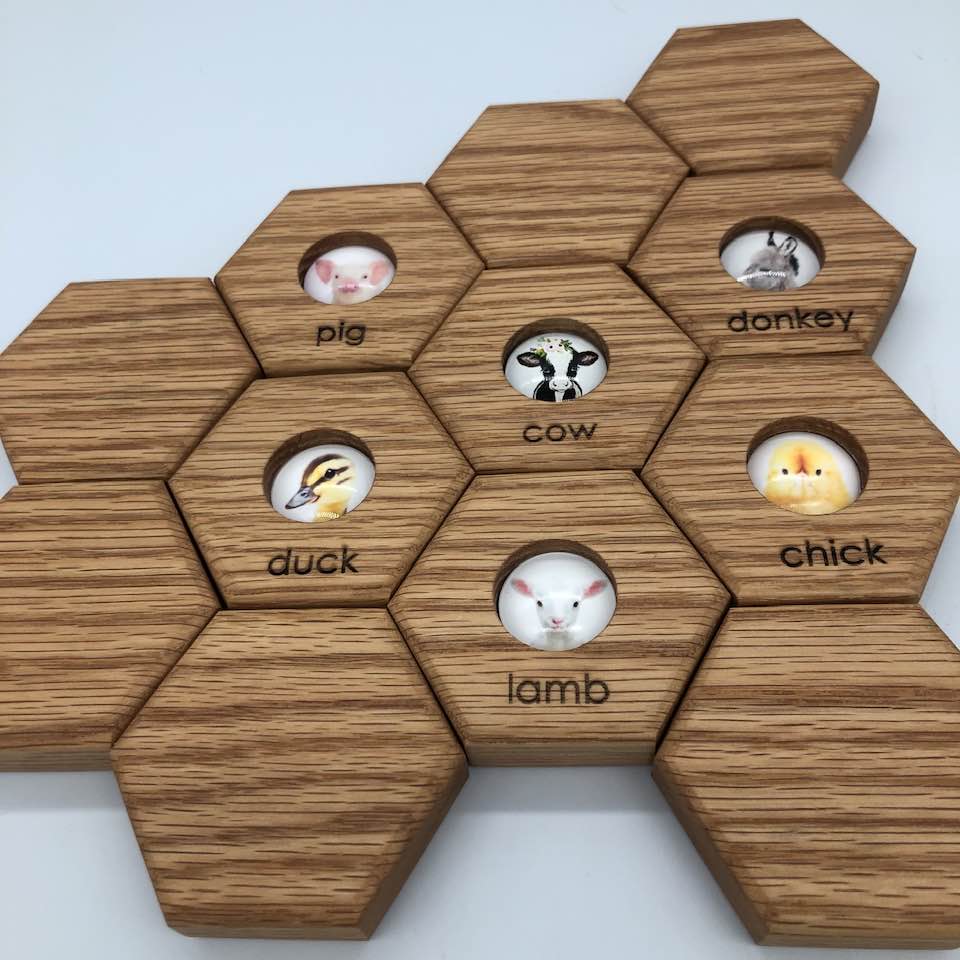 Hexagon Memory Set - Farm Animals
