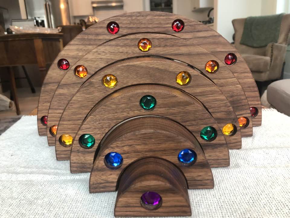 JUMBO Gemmed Rainbow - Black Walnut #4