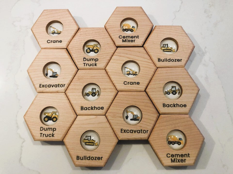 Hexagon Memory Set - Construction Vehicles