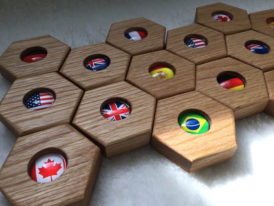Hexagon Memory Set - Flags Of The World (Build Your Own Set)