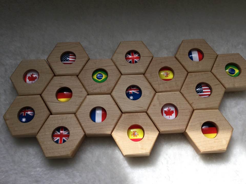 Hexagon Memory Set - Flags Of The World (Build Your Own Set)