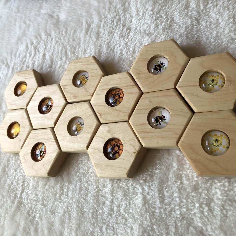 Hexagon Memory Set - Bees - 12 pc.