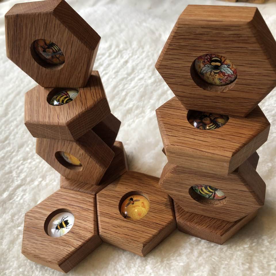 Hexagon Memory Set - Bees - 12 pc.