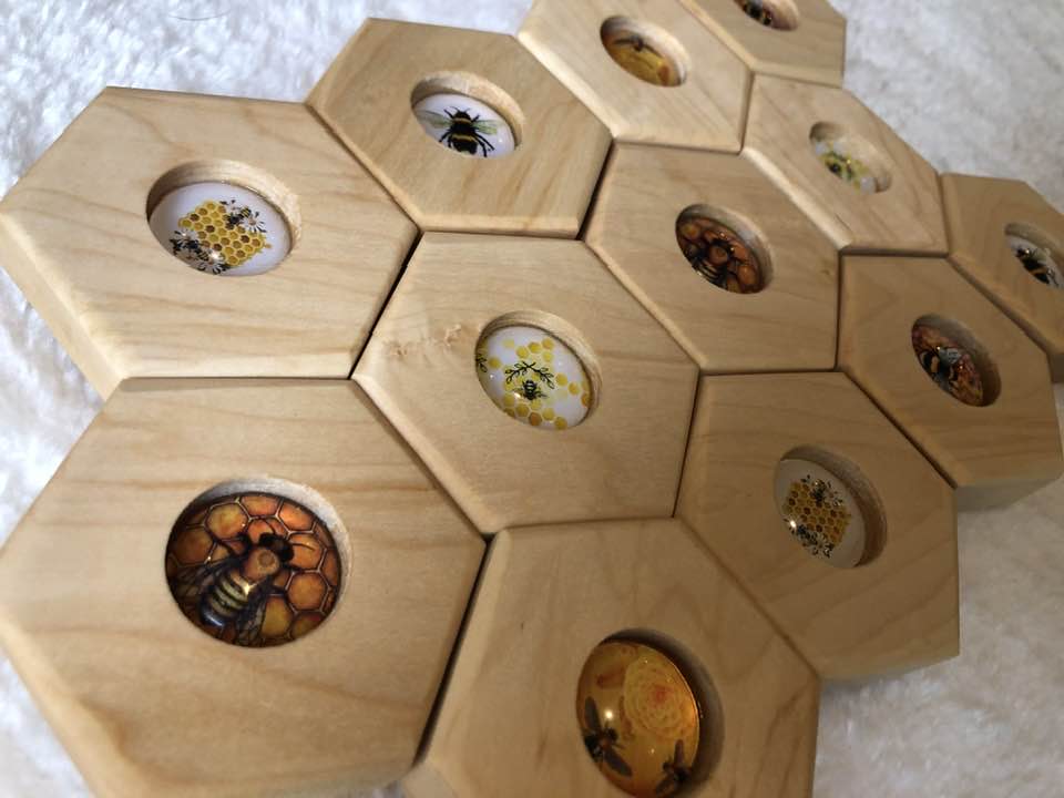 Hexagon Memory Set - Bees - 12 pc.