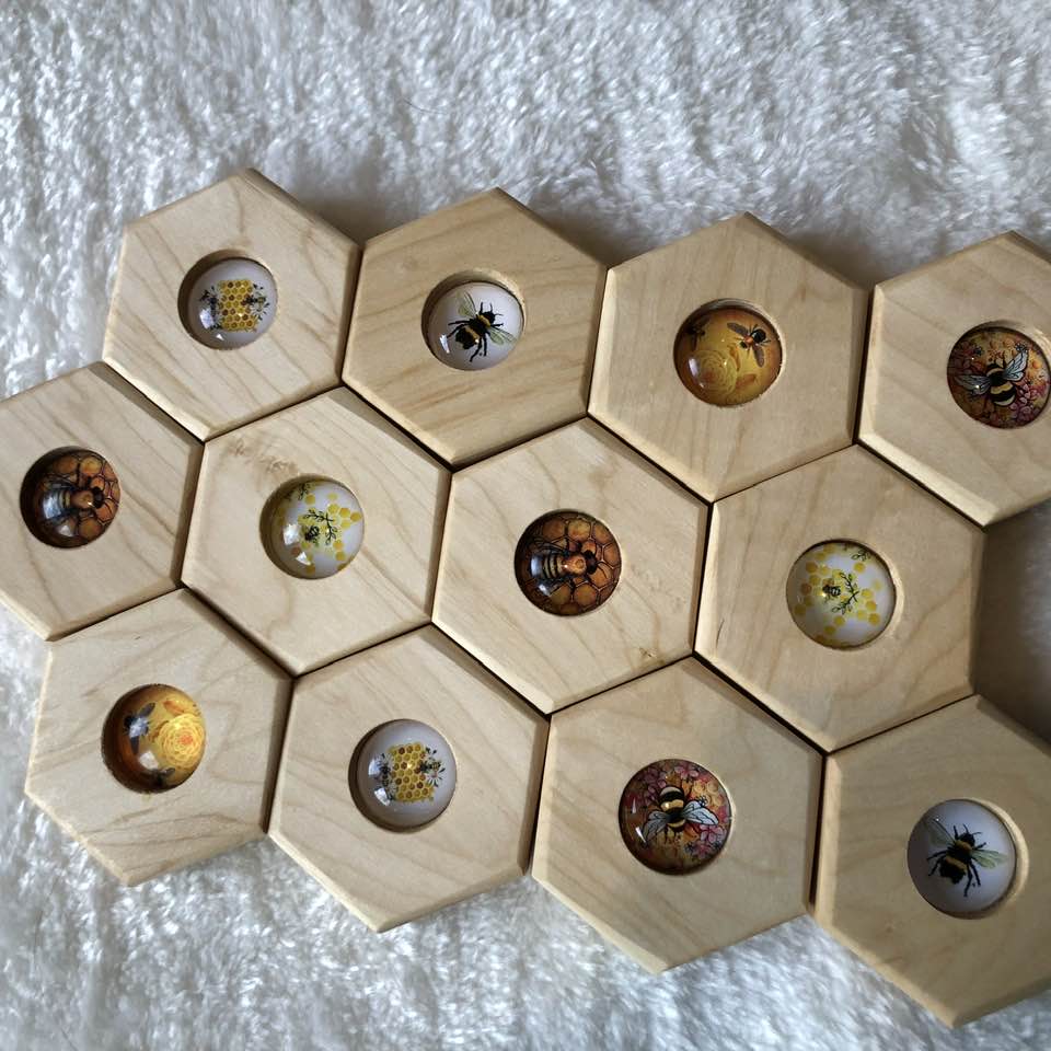 Hexagon Memory Set - Bees - 12 pc.