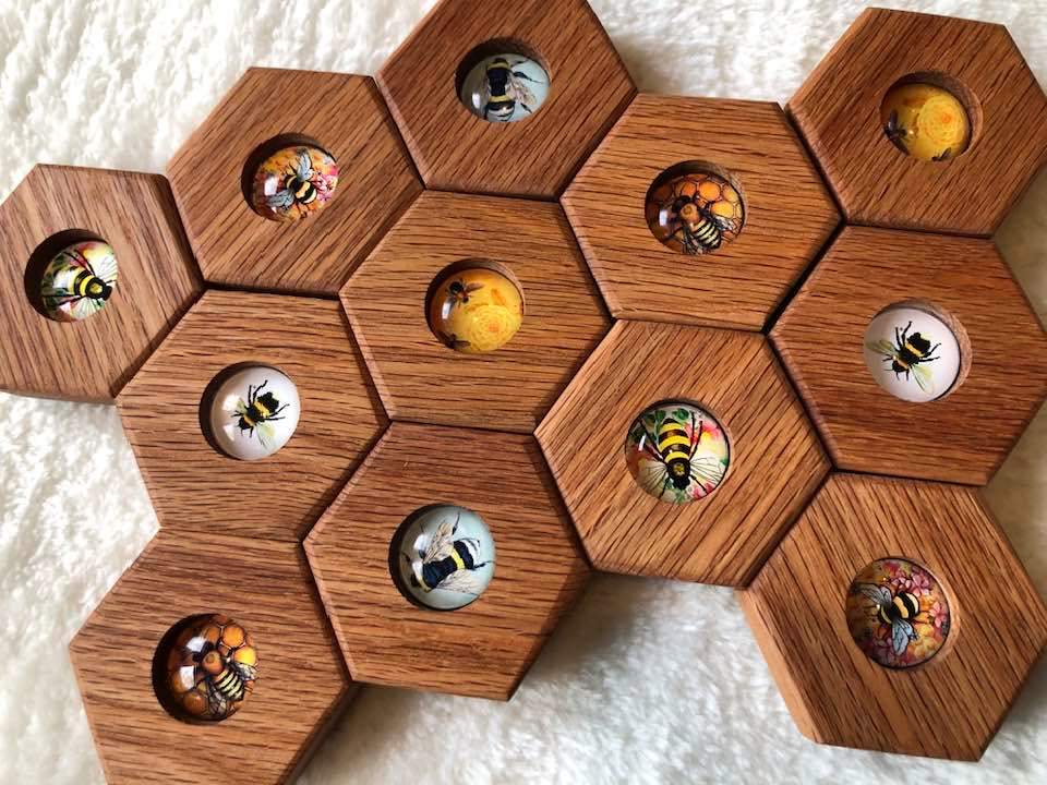 Hexagon Memory Set - Bees - 12 pc.