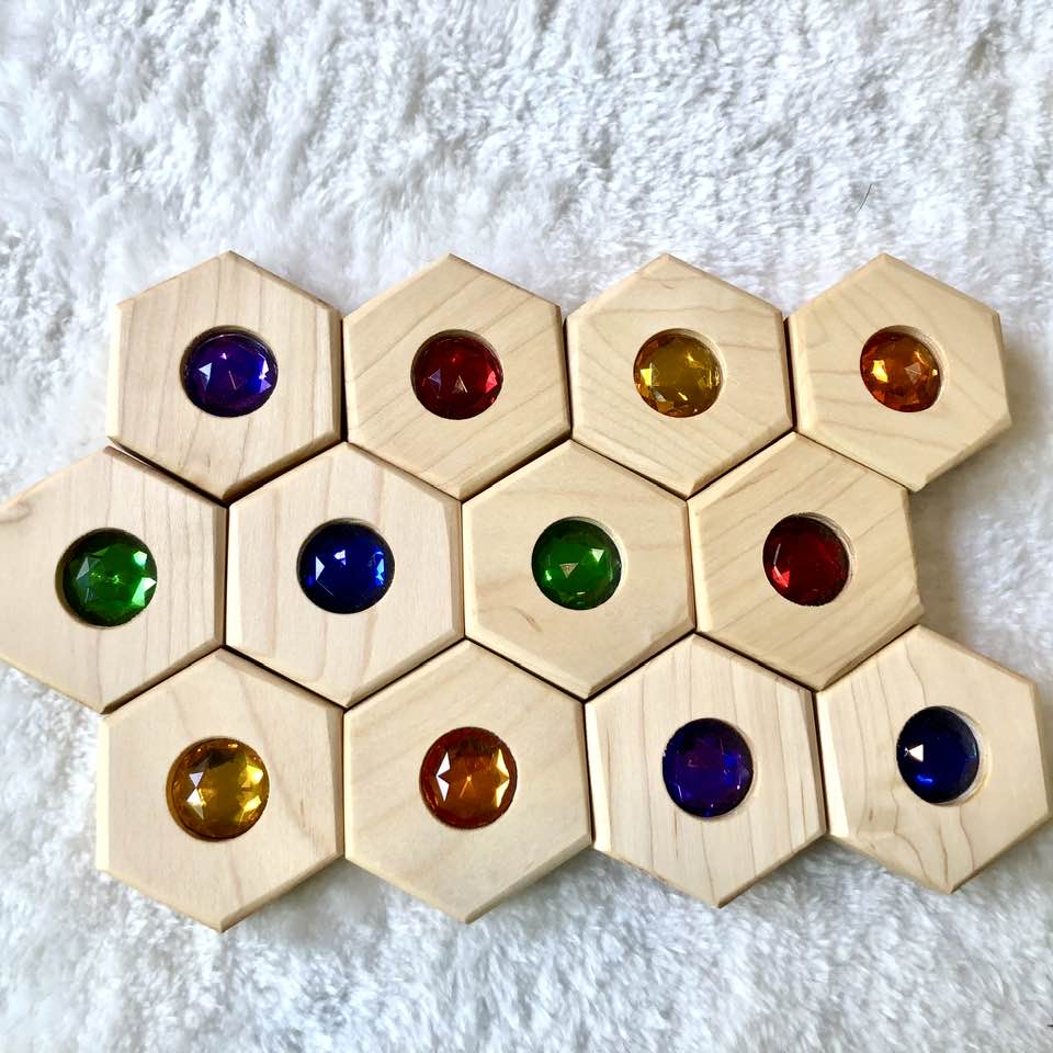 Hexagon Memory Set - 6 Gem Colours