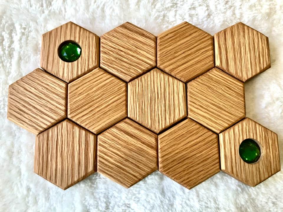 Hexagon Memory Set - 6 Gem Colours