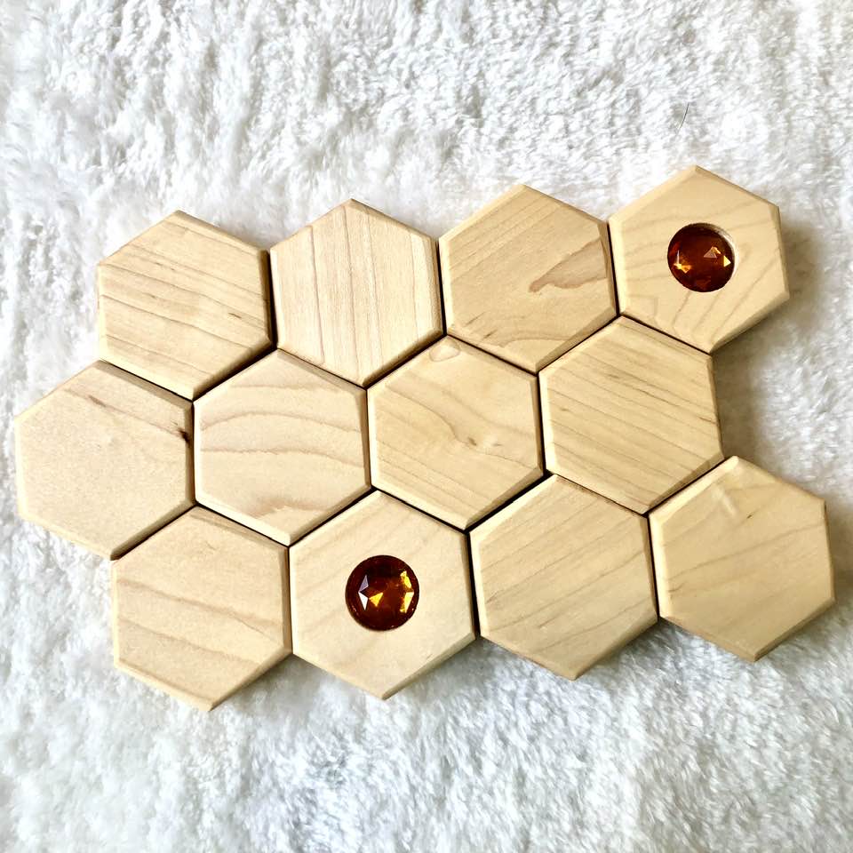 Hexagon Memory Set - 6 Gem Colours