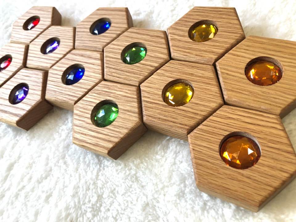 Hexagon Memory Set - 6 Gem Colours