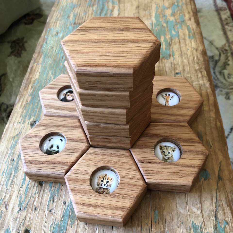 Hexagon Memory Set - Zoo Animals