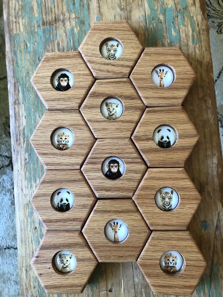 Hexagon Memory Set - Zoo Animals