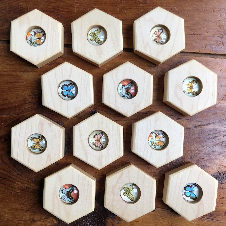 Hexagon Memory Set - Butterflies - 12 pc.