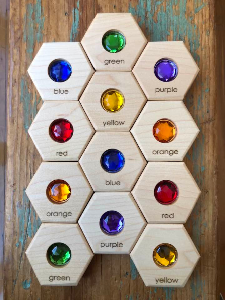 Hexagon Memory Set - 6 Gem Colours