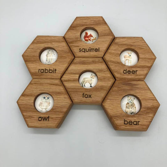 RED OAK SALE - Hexagon Memory - Forest Animals