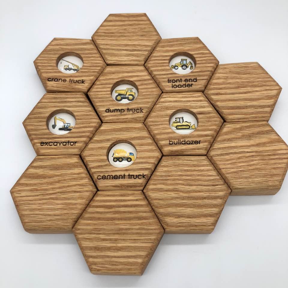 Hexagon Memory Set - Construction Vehicles
