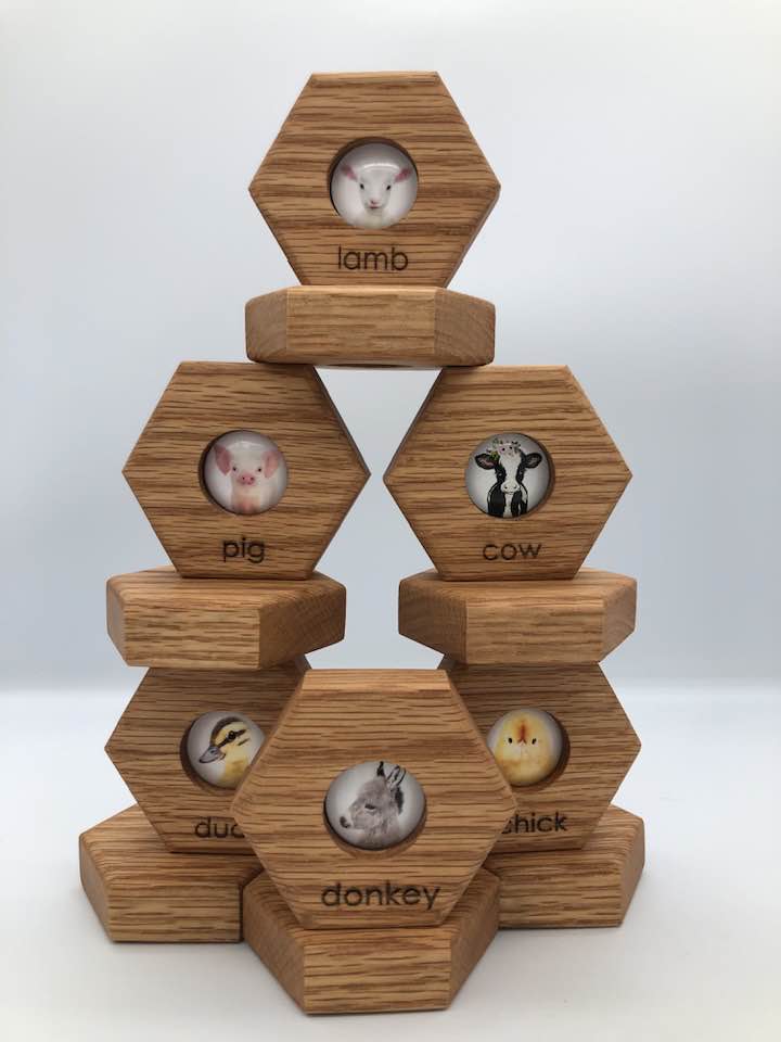 Hexagon Memory Set - Farm Animals