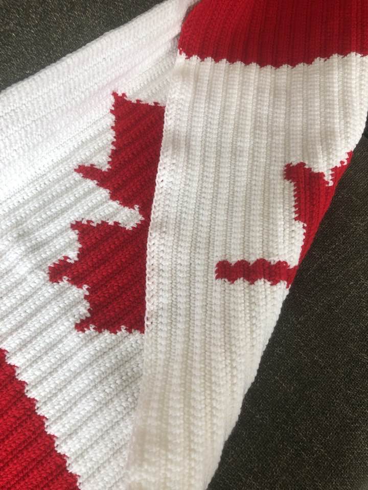 Canada Flag Crocheted Throw