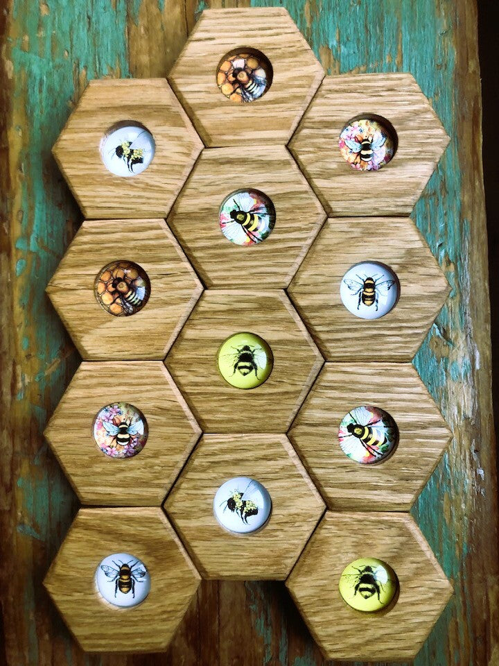 Hexagon Memory Set - Bees - 12 pc.