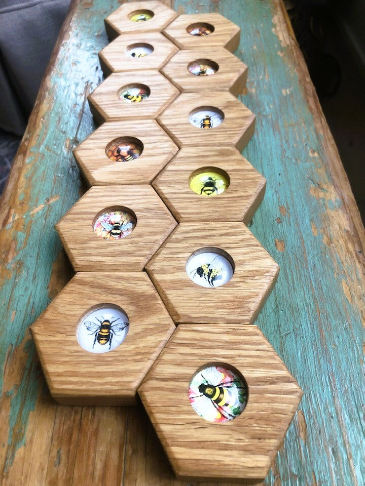 Hexagon Memory Set - Bees - 12 pc.
