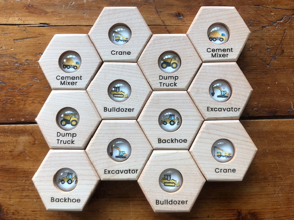 Hexagon Memory Set - Construction Vehicles