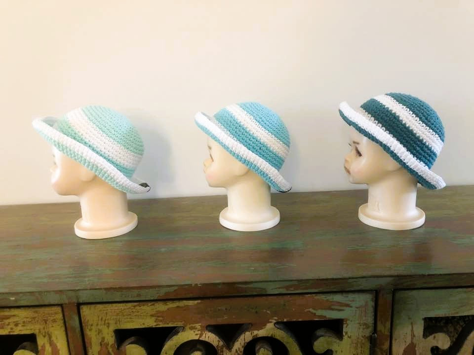Baby and Toddler Striped Cotton Sun Hats