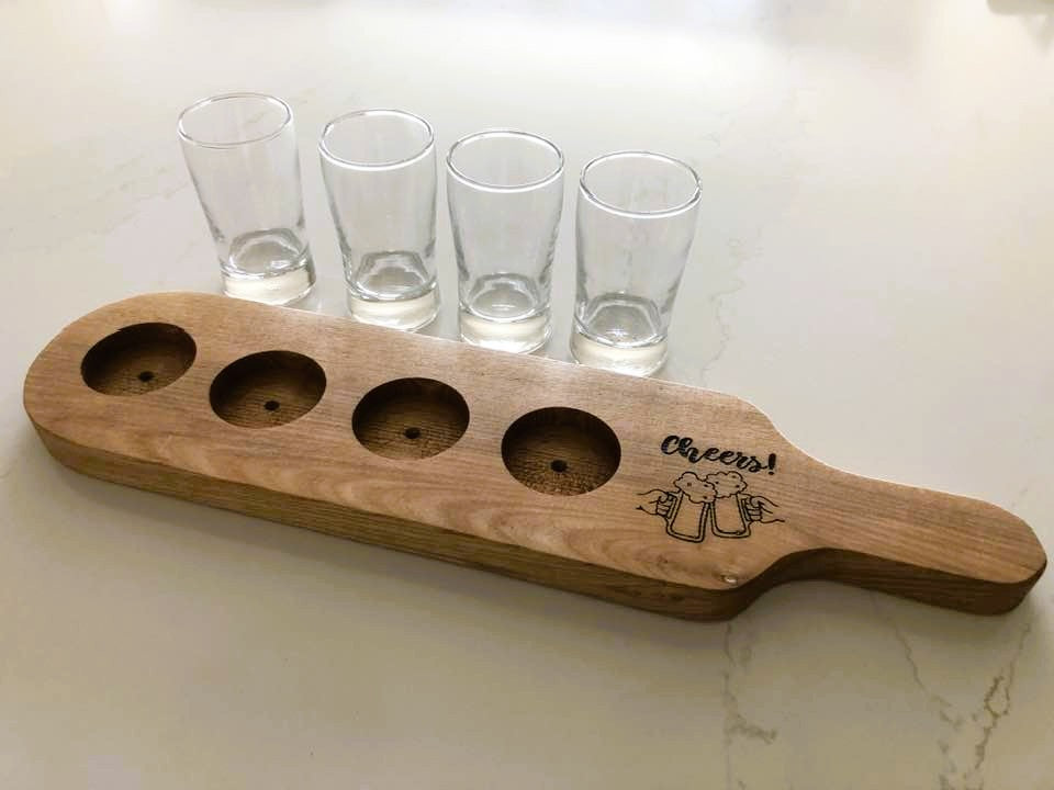 Beer Flights - White Ash - 4 glasses