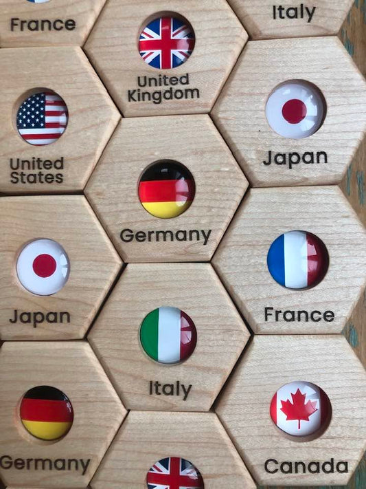 Hexagon Memory Set - G7 Country Flags - CELEBRATING CANADA SALE!