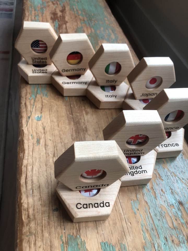 Hexagon Memory Set - G7 Country Flags - CELEBRATING CANADA SALE!
