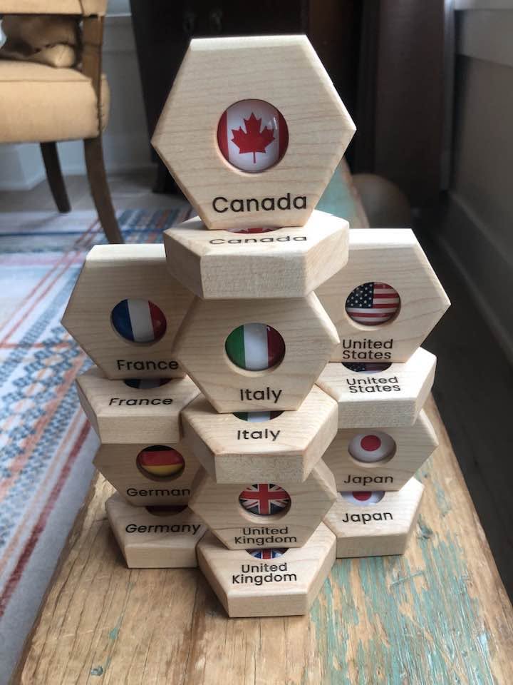 Hexagon Memory Set - G7 Country Flags - CELEBRATING CANADA SALE!