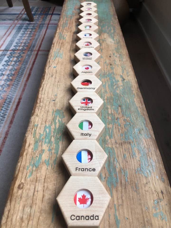 Hexagon Memory Set - G7 Country Flags - CELEBRATING CANADA SALE!