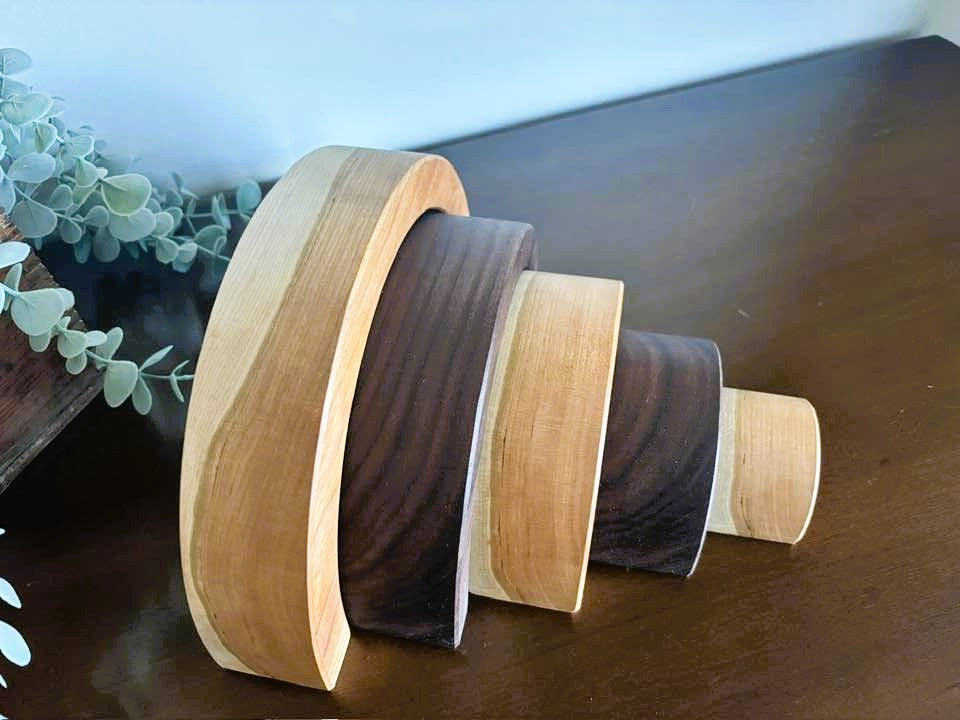 5 pc. Cherry & Black Walnut Rainbow
