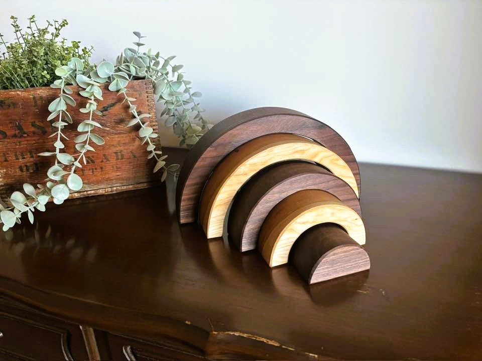 5 pc. Cherry & Black Walnut Rainbow